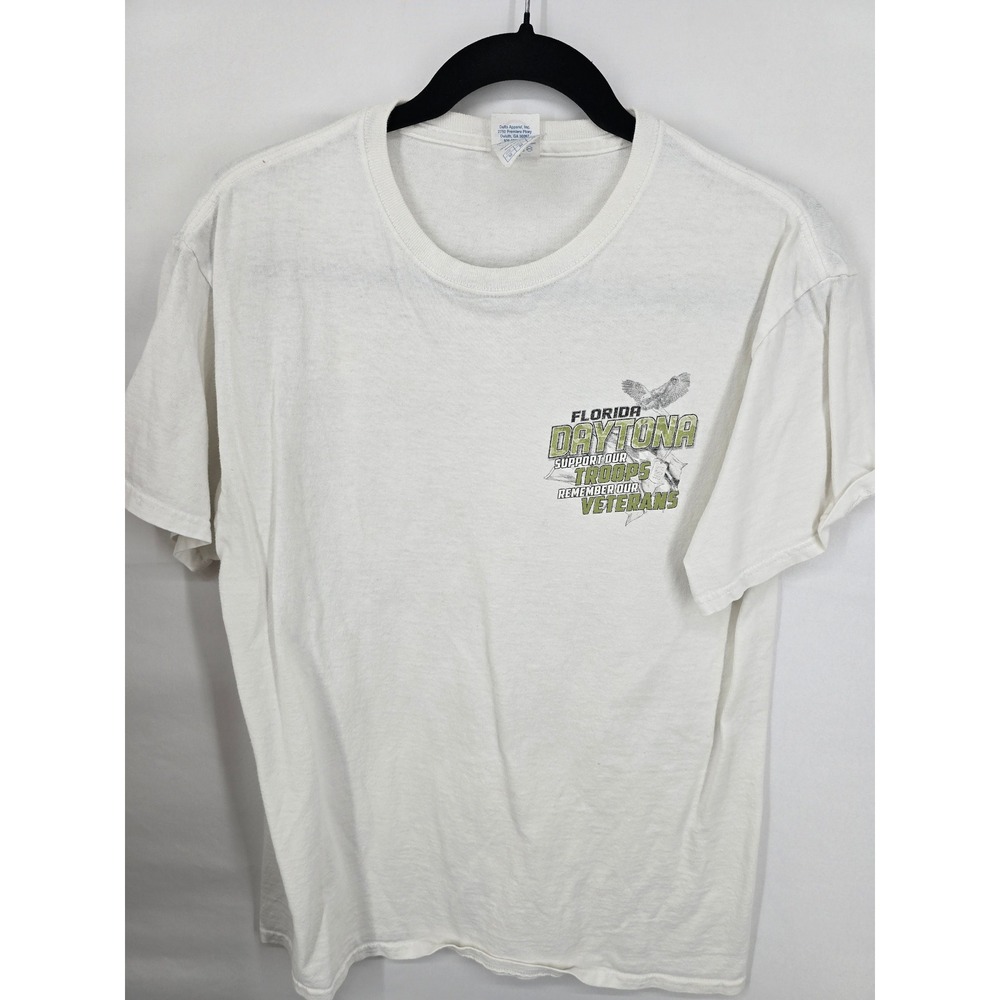 Delta Magnum Weight Daytona Florida 2016 Support Our Troops Veterans White Tee M